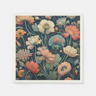 Guardanapo De Papel Marinho azul floral