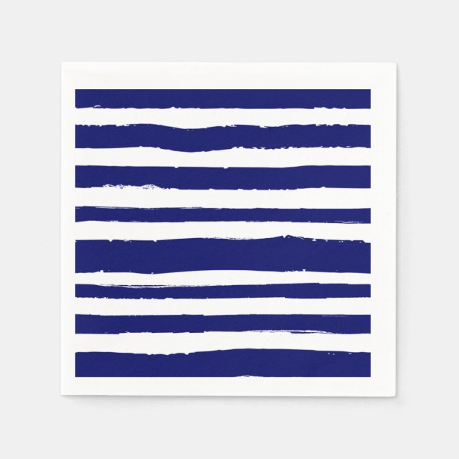 Guardanapo De Papel Marinho Azul Striped (Frente)