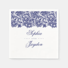 Guardanapo De Papel Marinho Blue Lace Elegant Weding