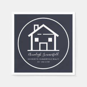 Guardanapo De Papel Marinho Branco Real Estate Blue Business Paper