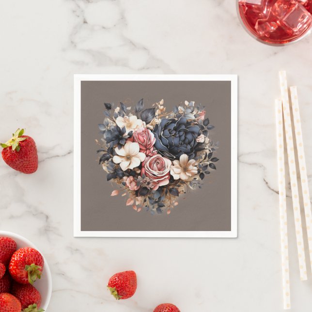 Guardanapo De Papel Marinho Castanho Chá Rosa Branco (Insitu)