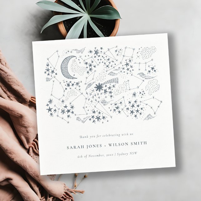 Guardanapo De Papel Marinho Celestial Starry Night Moon Casamento (Criador carregado)