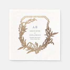 Guardanapo De Papel marinho clássico floral monograma monograma monogr