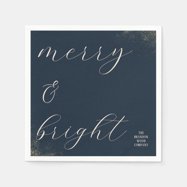 Guardanapo De Papel Marinho corporativo e feriado Dourado (Frente)