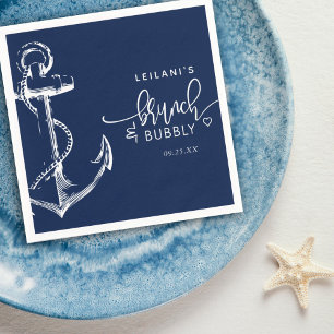 Guardanapo De Papel Marinho de espingarda náutica Brunch azul