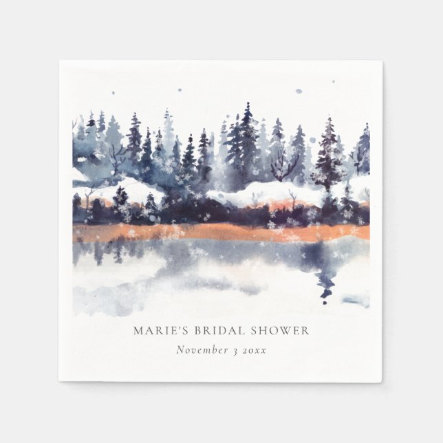 Guardanapo De Papel Marinho de ferrugem Chá de panela de neve da flore (Frente)