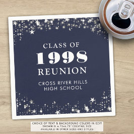 Guardanapo De Papel Marinho de Reunião de Classe Blue Silver Personali