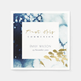 Guardanapo De Papel MARINHO Dourado SOB ÁGUA PESCA PRIMEIRA COMUNICAÇÃ