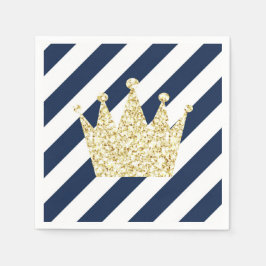 Guardanapo De Papel Marinho e Dourado Príncipe Crown Napkins
