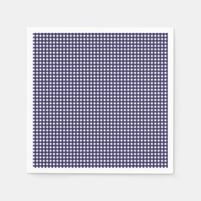 Guardanapo De Papel Marinho e Gingham Branco (Frente)