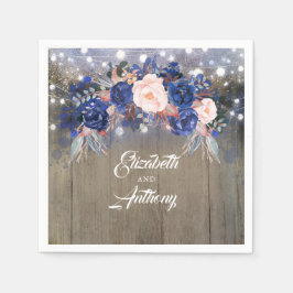 Guardanapo De Papel Marinho Floral Rustic Wedding