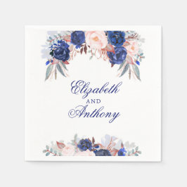 Guardanapo De Papel Marinho Floral Wedding