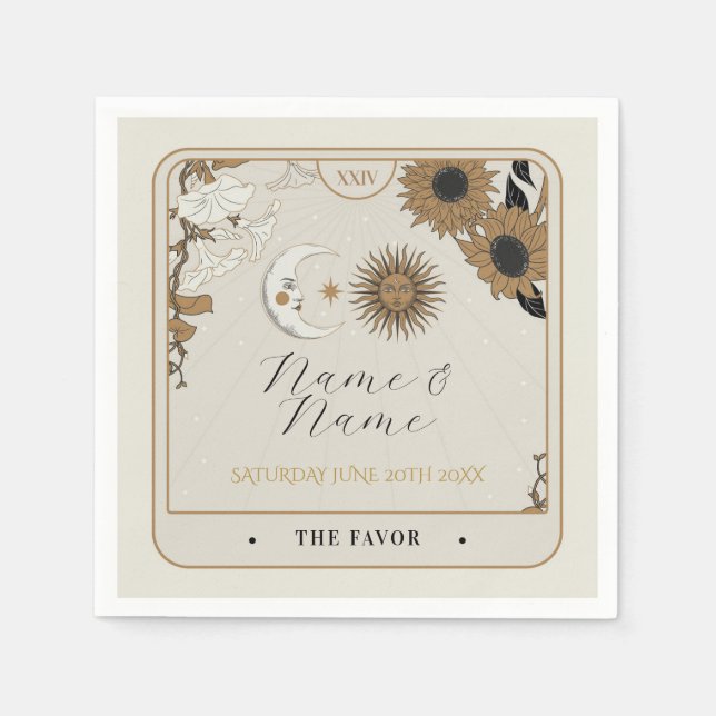 Guardanapo De Papel Marinho Napkins Nomes de Casamento Tarot Cartões S (Frente)