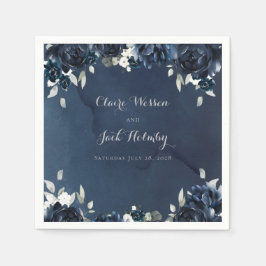 Guardanapo De Papel Marinho Peony Wedk Square Cocktail Napkins