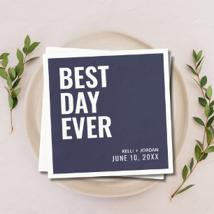 Guardanapo De Papel Marinho Personalizado Blue Best Day Eternamento