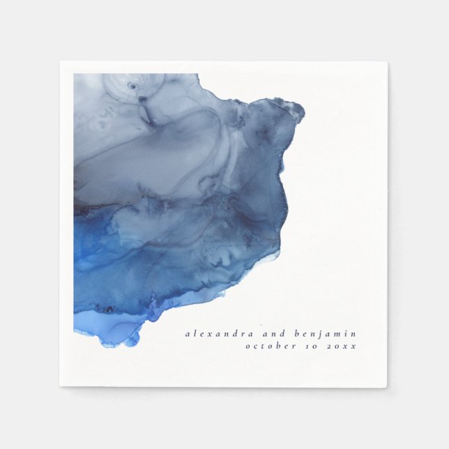 Guardanapo De Papel Marinho personalizado Indigo Abstrato Modern (Frente)