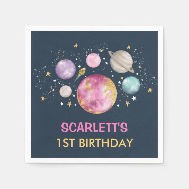 Guardanapo De Papel Marinho Rosa Primeira Viagem Ao Redor Das Rapariga (Frente)