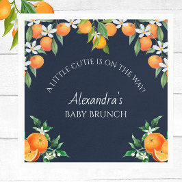Guardanapo De Papel Marinho Um Pouco Cutie Orange Citrus Baby Brunch
