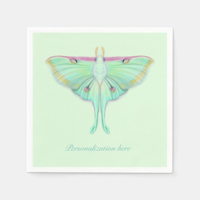 Guardanapo De Papel Mariposa Luna com Personalização (Frente)