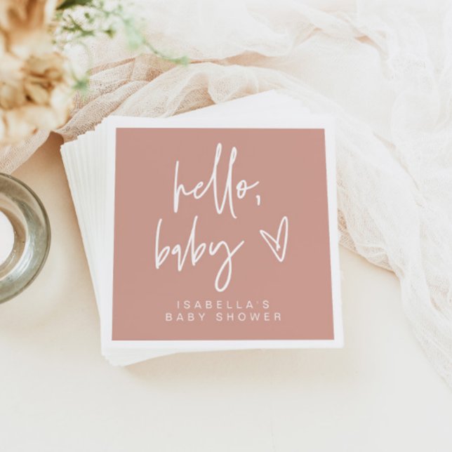 Guardanapo De Papel MARLO Bohemian Blush Hello Chá de fraldas Napkins (Criador carregado)