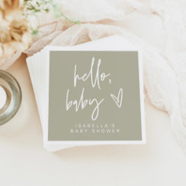 Guardanapo De Papel MARLO Bohemian Sage Green Chá de fraldas Napkins