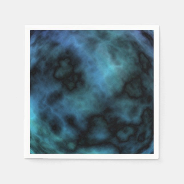 Guardanapo De Papel Mármaco Azul Faux (Frente)