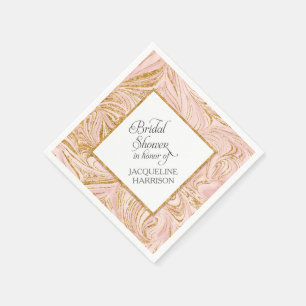 Guardanapo De Papel Mármore Dourado cor-de-rosa do brilho do falso da