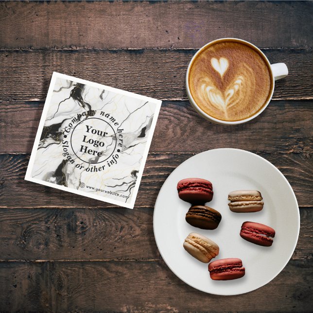 Guardanapo De Papel Mármore preto e branco (Criador carregado)