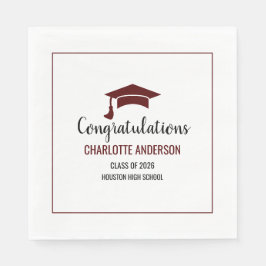Guardanapo De Papel Maroon Congrats Graduation