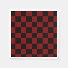 Guardanapo De Papel Maroon e Black Checkage