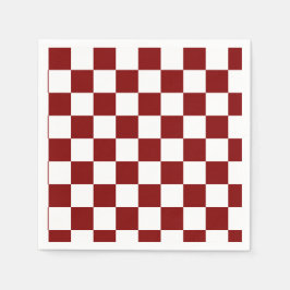Guardanapo De Papel Maroon e White Checkage
