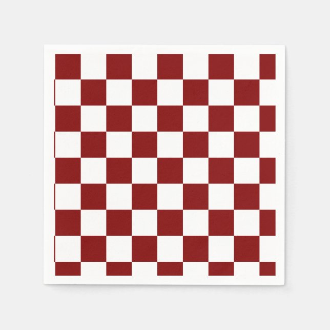 Guardanapo De Papel Maroon e White Checkage (Frente)