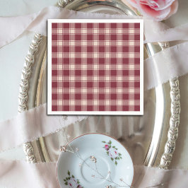 Guardanapo De Papel Maroon Gingham Fall Autumn