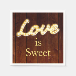 Guardanapo De Papel Marquee Lights Love is Sweet - barn conselho