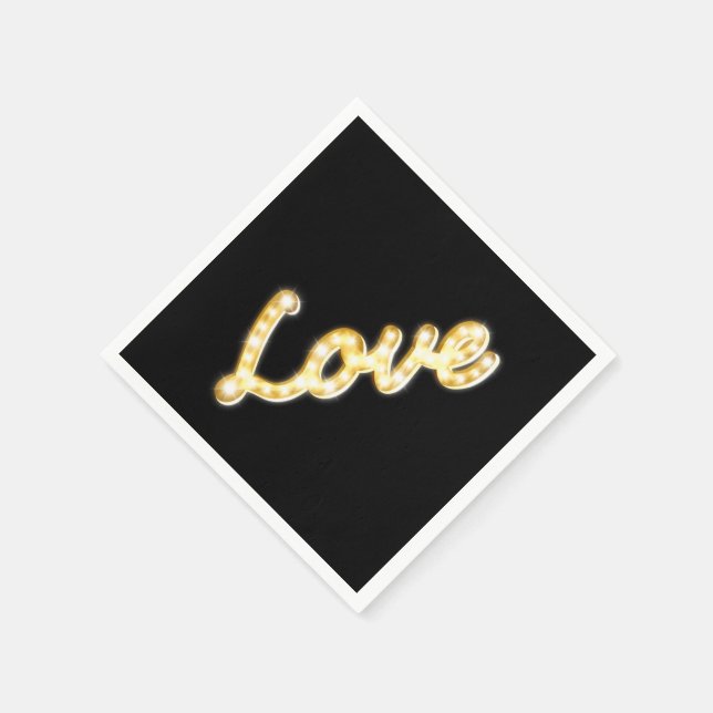 Guardanapo De Papel Marquee Lights Napkin - preto (Canto)