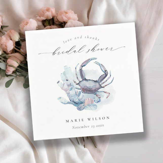 Guardanapo De Papel Marrom Escuro Caranguejo Coral Náutica Festa de No (Criador carregado)