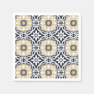 Guardanapo De Papel Marroquino vívido, amarelo-claro, intricado, ornam