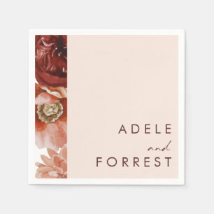 Guardanapo De Papel Marsala Autumn Floral Casamento de Blush Napkins