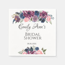 Marsala Blush Pink Marinho Peonies Chá de panela