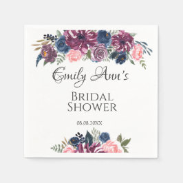 Guardanapo De Papel Marsala Blush Pink Marinho Peonies Chá de panela