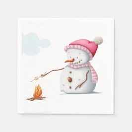 Guardanapo De Papel Marshmallows Snowman Winter