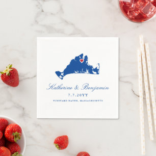 Guardanapo De Papel Martha's Vineyard Haven Wedding Napkin