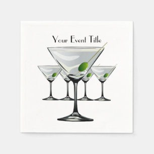 Guardanapo De Papel Martini Cockatls Party White Napkin