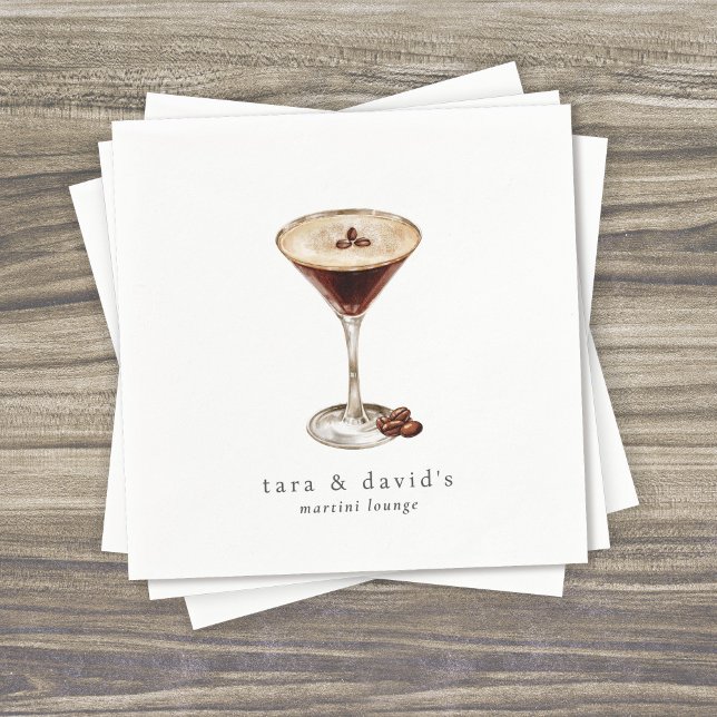 Guardanapo De Papel Martini Cocktail Lounge Personalizado com Nomes (Criador carregado)