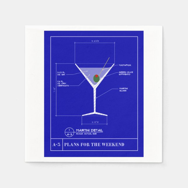 Guardanapo De Papel Martini Cocktail Napkins (Frente)