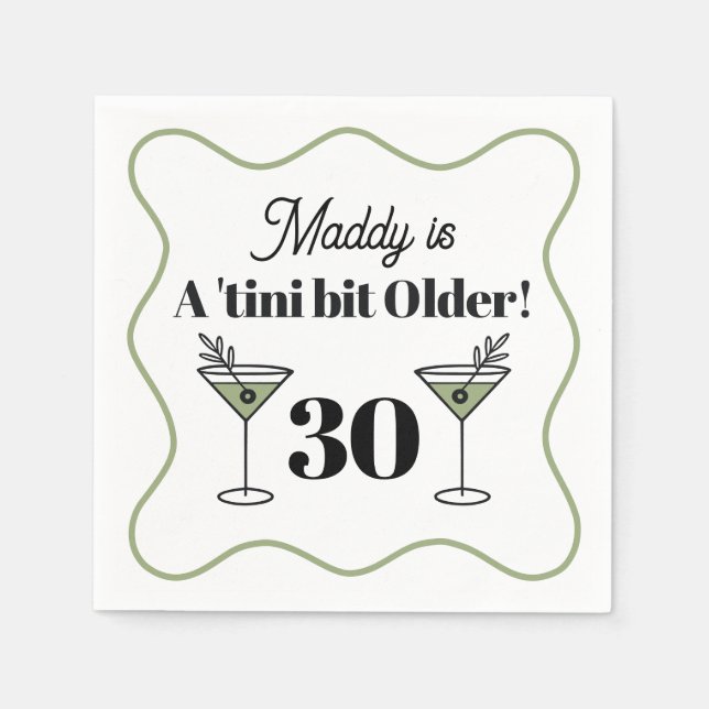 Guardanapo De Papel Martini-Themed Birthday Napkins (Frente)