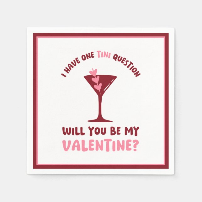 Guardanapo De Papel  Martini Valentine Chic & Trendy Galentines Day (Frente)