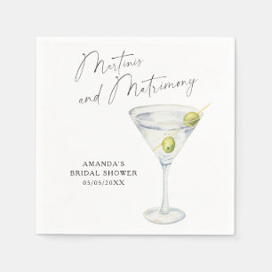 Guardanapo De Papel Martinis e Matrimony Chá de panela