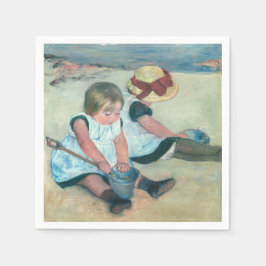 Guardanapo De Papel Mary Cassatt - Crianças Brincando na Praia