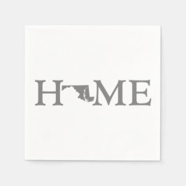 Guardanapo De Papel Maryland Home State Cinza Word Art Paper Party